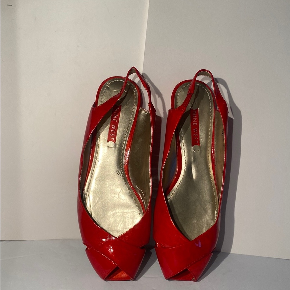 Nine West Red Heels Elegant Design Size 8.5